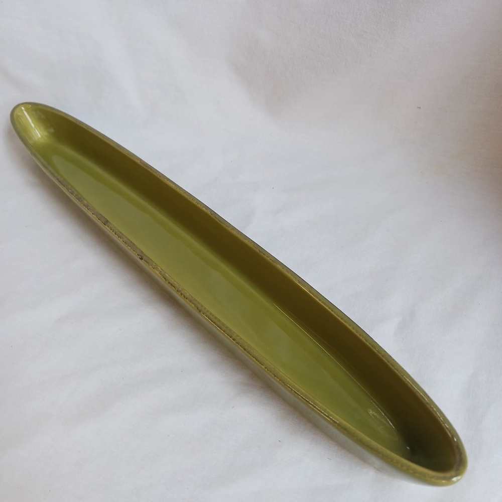 Harry and David Green Ceramic Olive Tapenade Dish